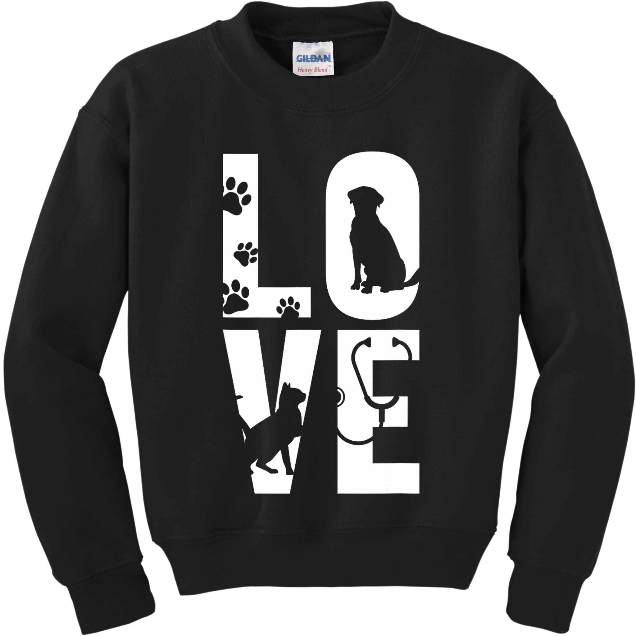 Cute Vet Tech Lvt Love Animals Veterinary Technician Dog Cat Kids Sweatshirt