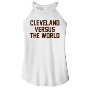 Cleveland Versus The World Brown Block Letters Women’s Perfect Tri Rocker Tank