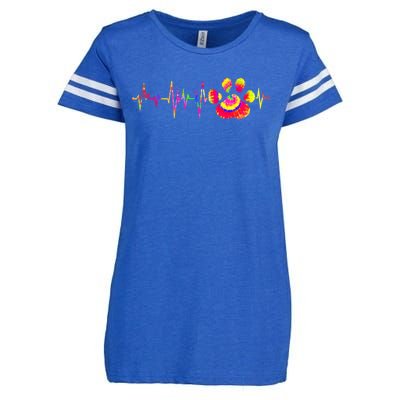 Cute Veterinarian Tie Dye Paw Print Heartbeat Vet Tech Cool Gift Enza Ladies Jersey Football T-Shirt