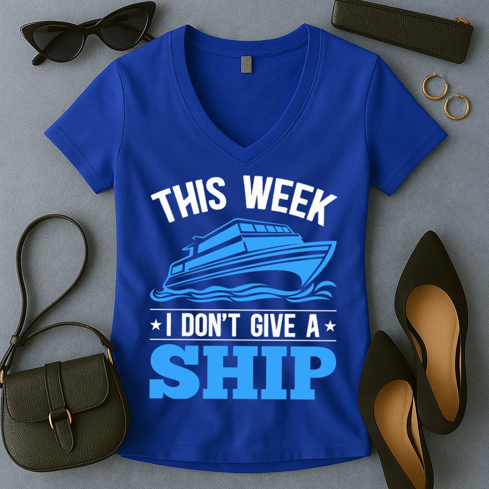 Cruise Vacation This Week I Don't Give A Ship Cruise Couples Funny Gift Women's V-Neck T-Shirt