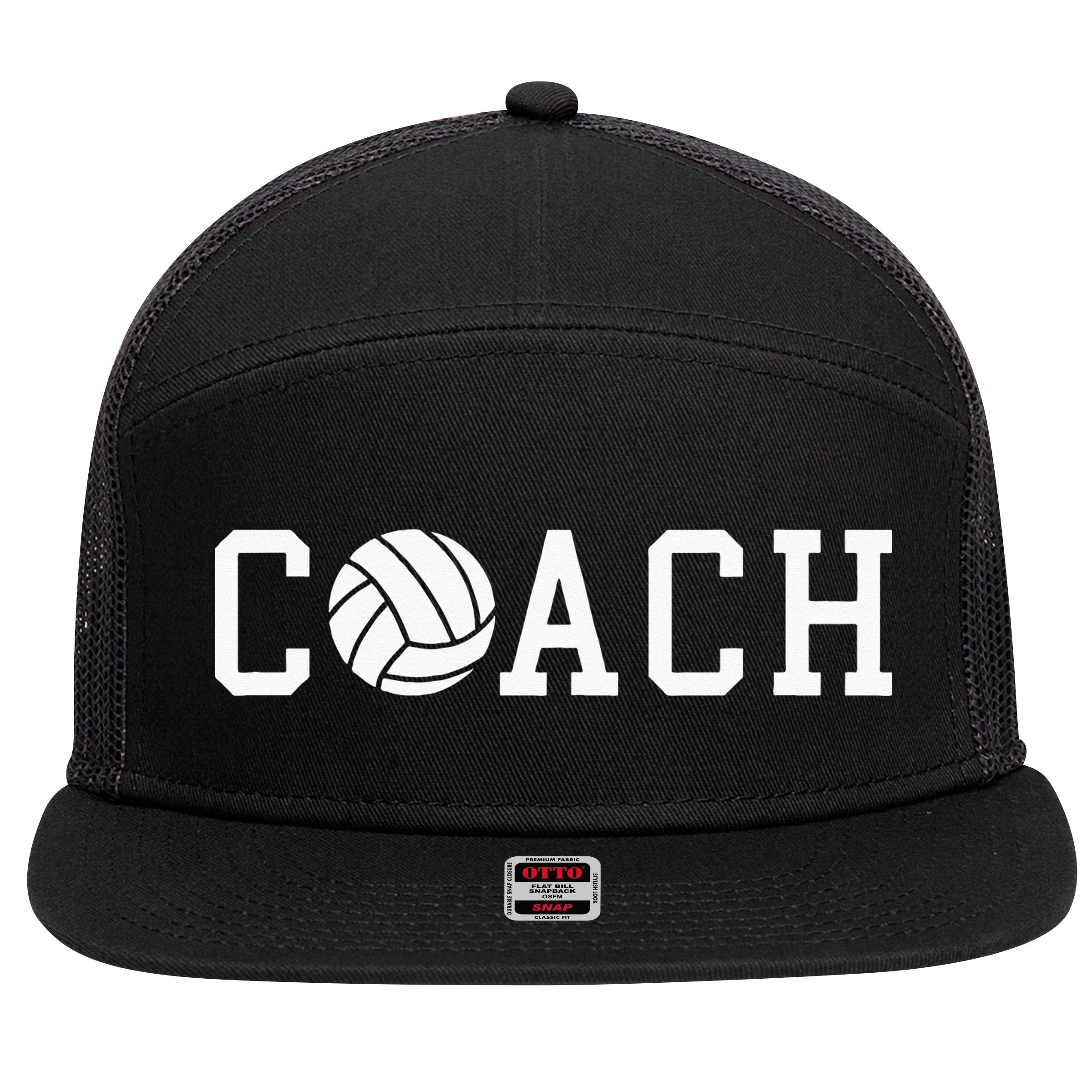 Coach Volleyball Team Gift Idea 7 Panel Mesh Trucker Snapback Hat