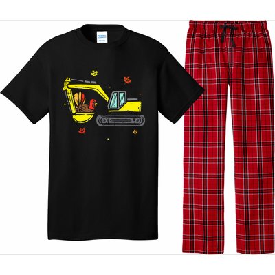 Construction Vehicle Thanksgiving Truck Turkey Pajama Set