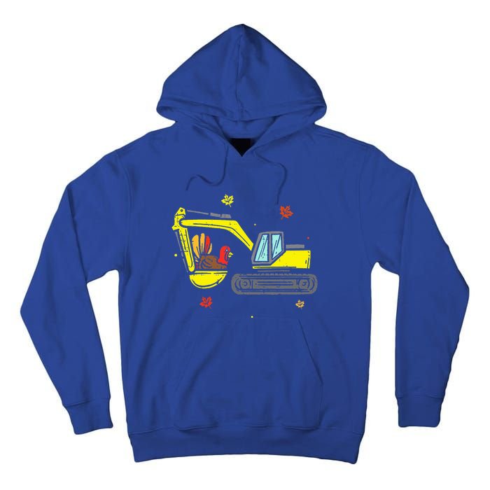 Construction Vehicle Thanksgiving Truck Turkey Tall Hoodie