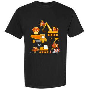 Construction Vehicle Thanksgiving Truck Turkey Garment-Dyed Heavyweight T-Shirt