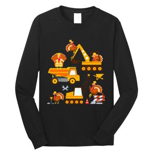 Construction Vehicle Thanksgiving Truck Turkey Long Sleeve Shirt