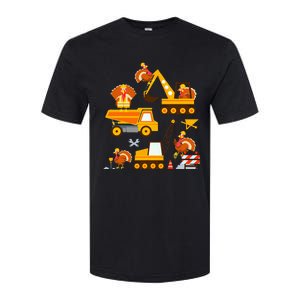 Construction Vehicle Thanksgiving Truck Turkey Softstyle CVC T-Shirt