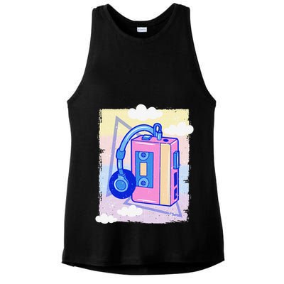 Cassette Vaporwave Tape Retro Vintage 70's 80's 90's Music Ladies PosiCharge Tri-Blend Wicking Tank