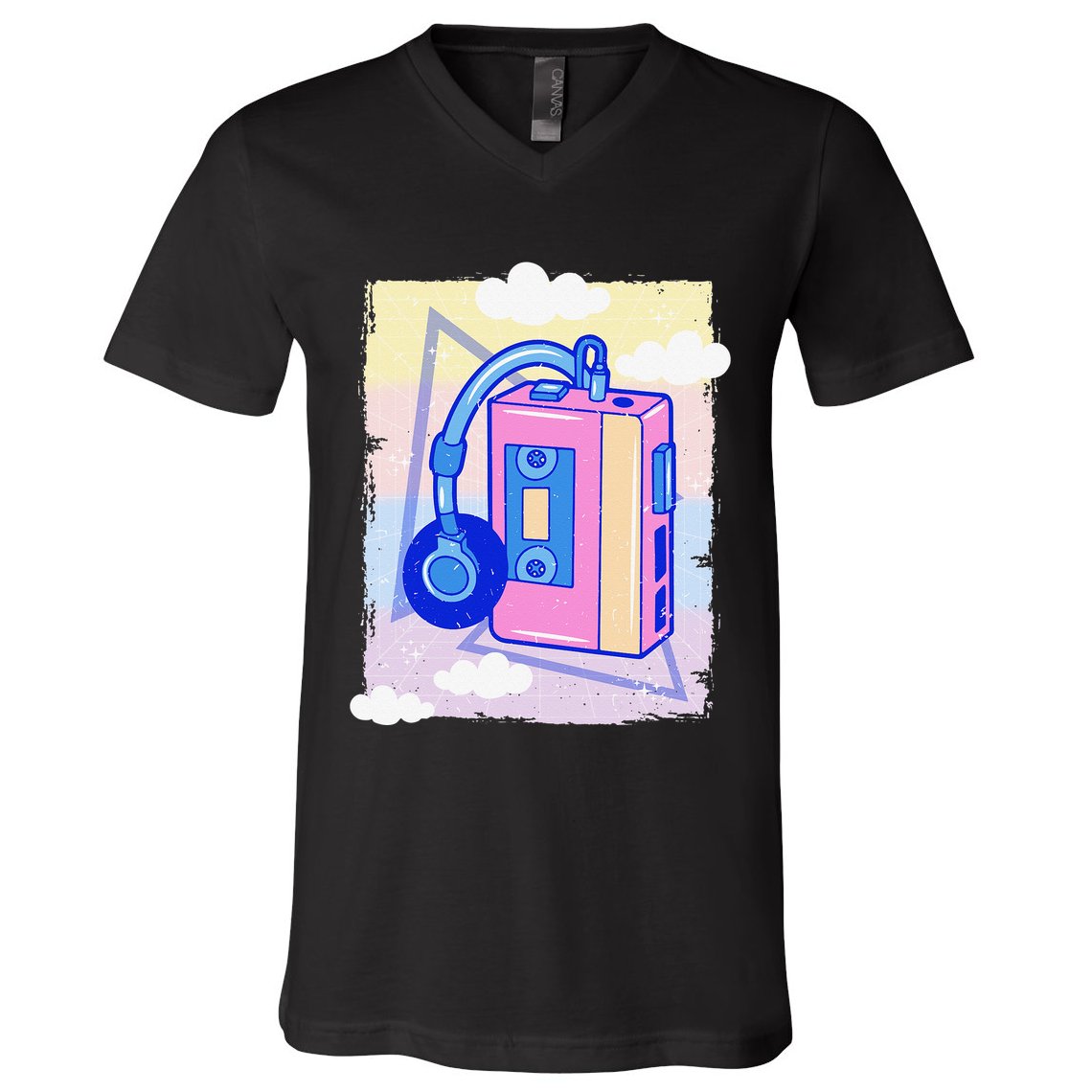 Cassette Vaporwave Tape Retro Vintage 70's 80's 90's Music V-Neck T-Shirt