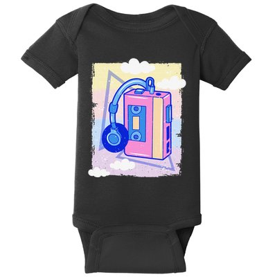 Cassette Vaporwave Tape Retro Vintage 70's 80's 90's Music Baby Bodysuit