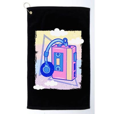 Cassette Vaporwave Tape Retro Vintage 70's 80's 90's Music Golf Towel