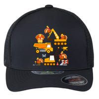 Construction Vehicle Thanksgiving Truck Turkey Flexfit Unipanel Trucker Cap