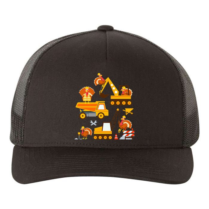 Construction Vehicle Thanksgiving Truck Turkey Yupoong Adult 5-Panel Trucker Hat