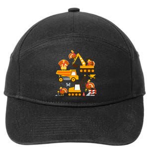 Construction Vehicle Thanksgiving Truck Turkey 7-Panel Snapback Hat