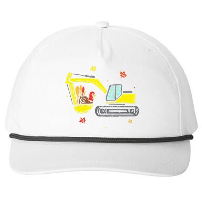 Construction Vehicle Thanksgiving Truck Turkey Snapback Five-Panel Rope Hat