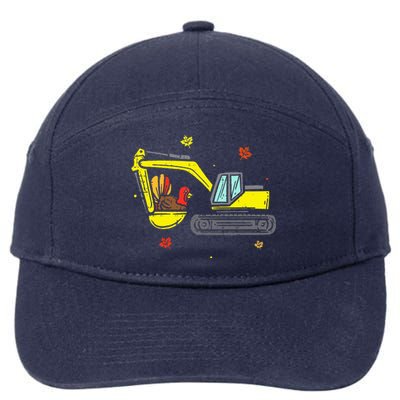 Construction Vehicle Thanksgiving Truck Turkey 7-Panel Snapback Hat