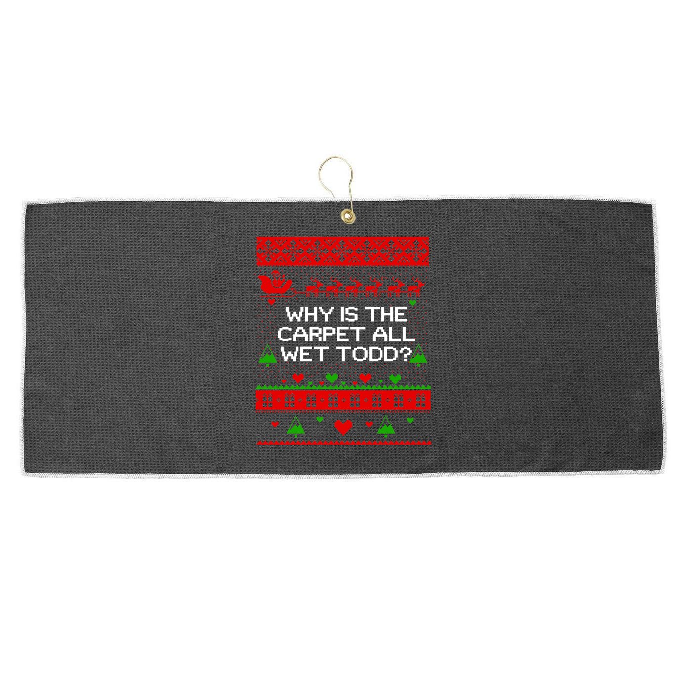 Christmas Vacation Todd & Margo Matching Family Christmas Shirts Large Microfiber Waffle Golf Towel