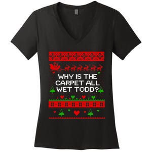 Christmas Vacation Todd & Margo Matching Family Christmas Shirts Women's V-Neck T-Shirt