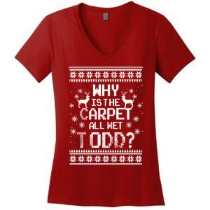 Christmas Vacation Todd & Margo Matching Family Christmas Shirts Women's V-Neck T-Shirt