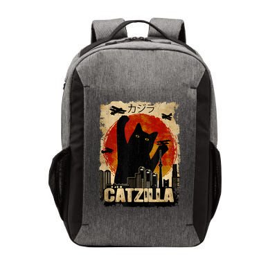Catzilla Vintage Tee Funny Kitten And Cat Art Japanese Sunset Vector Backpack