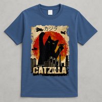 Catzilla Vintage Tee Funny Kitten And Cat Art Japanese Sunset T-Shirt