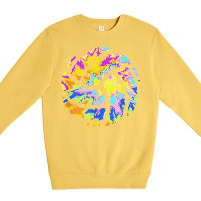 Colorful Volleyball Tie Dye  Teen  Player Coach Premium Crewneck Sweatshirt