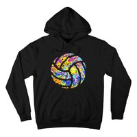 Colorful Volleyball Tie Dye  Teen  Player Coach Hoodie