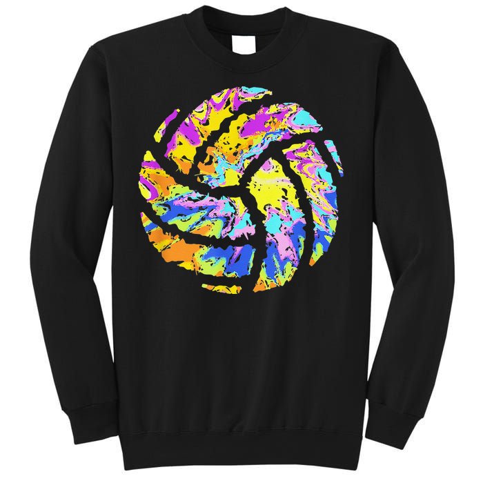 Colorful Volleyball Tie Dye  Teen  Player Coach Sweatshirt