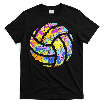 Colorful Volleyball Tie Dye  Teen  Player Coach T-Shirt