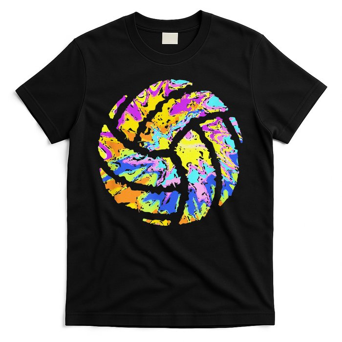 Colorful Volleyball Tie Dye  Teen  Player Coach T-Shirt