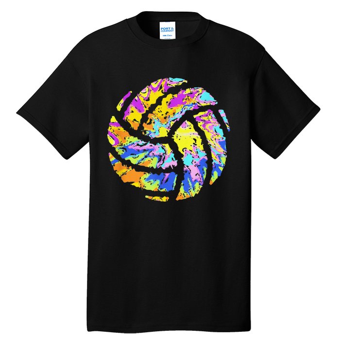 Colorful Volleyball Tie Dye  Teen  Player Coach Tall T-Shirt