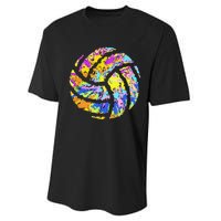 Colorful Volleyball Tie Dye  Teen  Player Coach Performance Sprint T-Shirt