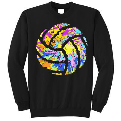 Colorful Volleyball Tie Dye  Teen  Player Coach Tall Sweatshirt