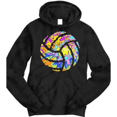 Colorful Volleyball Tie Dye  Teen  Player Coach Tie Dye Hoodie