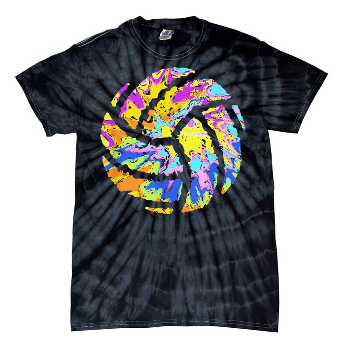 Colorful Volleyball Tie Dye  Teen  Player Coach Tie-Dye T-Shirt