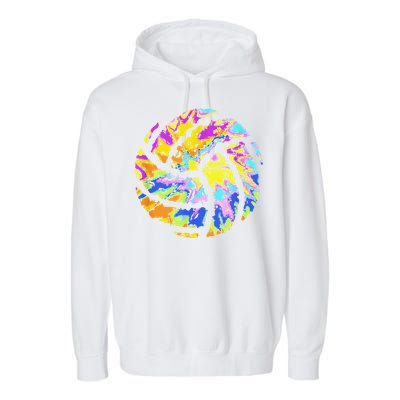 Colorful Volleyball Tie Dye  Teen  Player Coach Garment-Dyed Fleece Hoodie