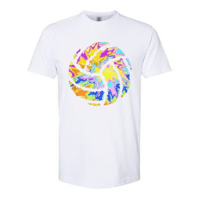 Colorful Volleyball Tie Dye  Teen  Player Coach Softstyle CVC T-Shirt