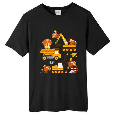 Construction Vehicle Thanksgiving Truck Turkey Tall Fusion ChromaSoft Performance T-Shirt