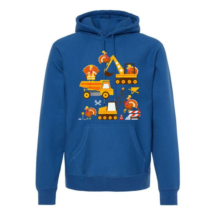 Construction Vehicle Thanksgiving Truck Turkey Premium Hoodie