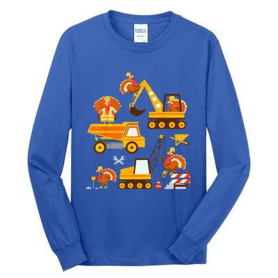 Construction Vehicle Thanksgiving Truck Turkey Tall Long Sleeve T-Shirt