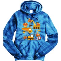 Construction Vehicle Thanksgiving Truck Turkey Tie Dye Hoodie