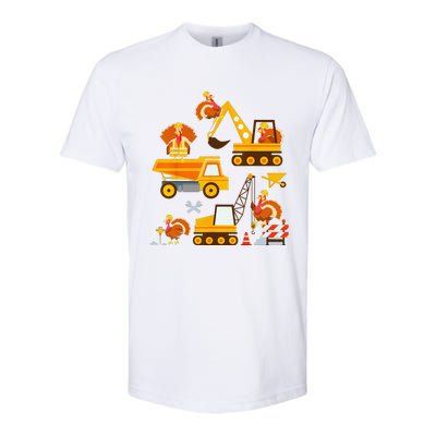 Construction Vehicle Thanksgiving Truck Turkey Softstyle CVC T-Shirt