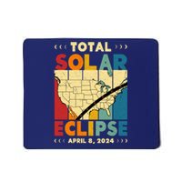 Cool Vintage Total Solar Eclips Usa Map April 2024 Mousepad