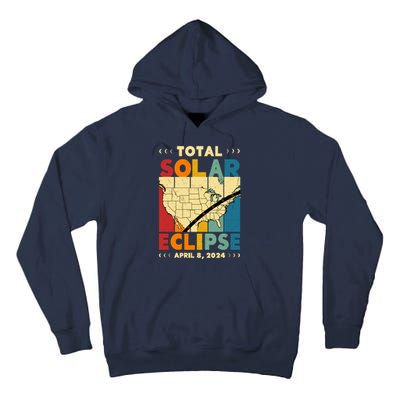 Cool Vintage Total Solar Eclips Usa Map April 2024 Tall Hoodie