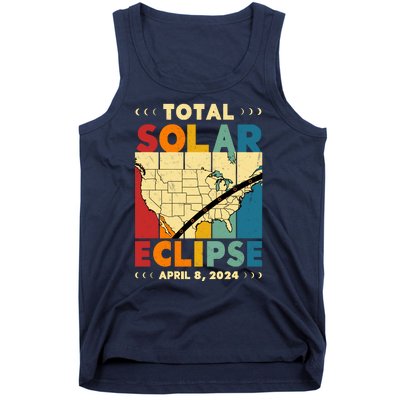 Cool Vintage Total Solar Eclips Usa Map April 2024 Tank Top