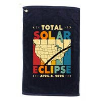 Cool Vintage Total Solar Eclips Usa Map April 2024 Platinum Collection Golf Towel