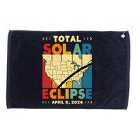 Cool Vintage Total Solar Eclips Usa Map April 2024 Grommeted Golf Towel