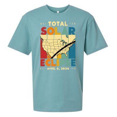 Cool Vintage Total Solar Eclips Usa Map April 2024 Sueded Cloud Jersey T-Shirt