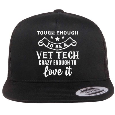 Crazy Vet Tech Veterinarian Veterinary Technician Rescue Pet Flat Bill Trucker Hat