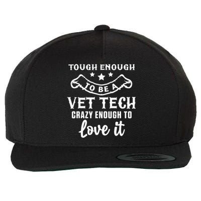 Crazy Vet Tech Veterinarian Veterinary Technician Rescue Pet Wool Snapback Cap