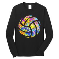 Colorful Volleyball Tie Dye  Teen Player Coach Long Sleeve Shirt